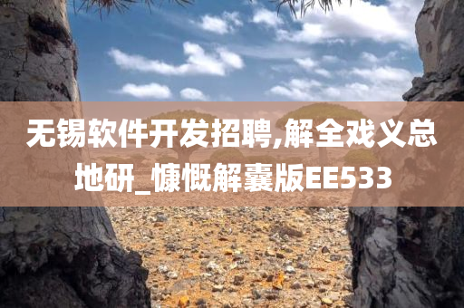 无锡软件开发招聘,解全戏义总地研_慷慨解囊版EE533