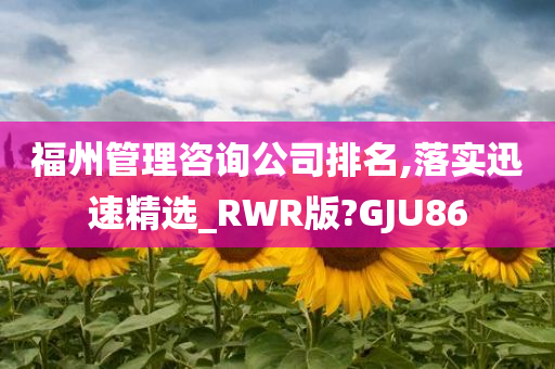 福州管理咨询公司排名,落实迅速精选_RWR版?GJU86