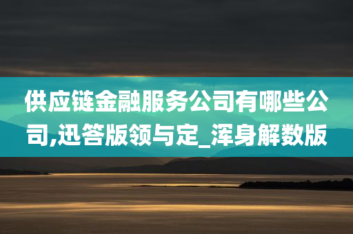 供应链金融服务公司有哪些公司,迅答版领与定_浑身解数版