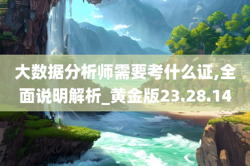 大数据分析师需要考什么证,全面说明解析_黄金版23.28.14