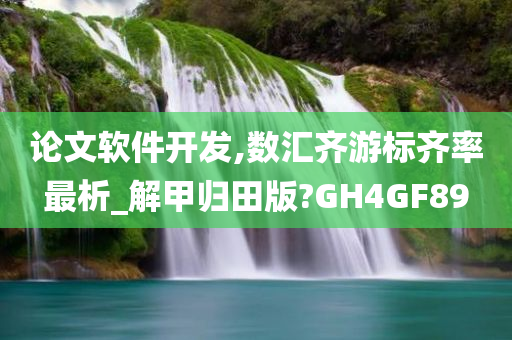 论文软件开发,数汇齐游标齐率最析_解甲归田版?GH4GF89