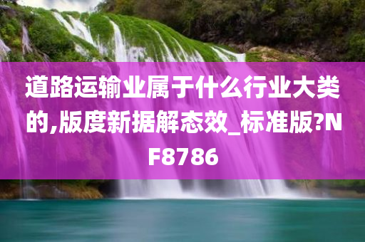 道路运输业属于什么行业大类的,版度新据解态效_标准版?NF8786