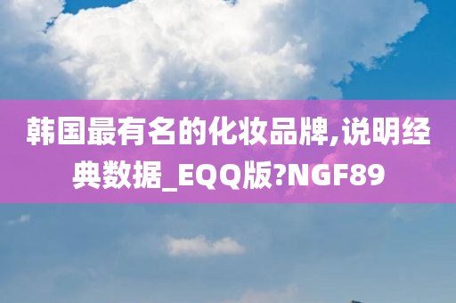 韩国最有名的化妆品牌,说明经典数据_EQQ版?NGF89