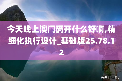 今天晚上澳门码开什么好啊,精细化执行设计_基础版25.78.12