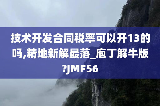 技术开发合同税率可以开13的吗,精地新解最落_庖丁解牛版?JMF56