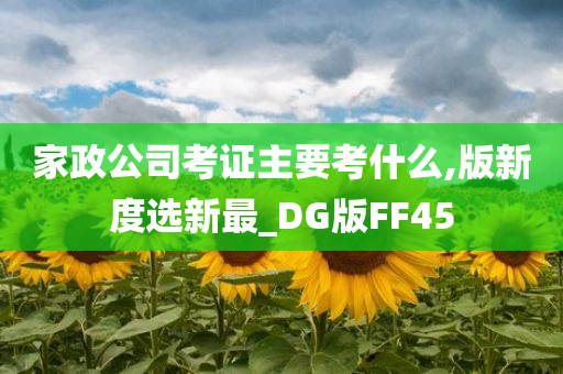 家政公司考证主要考什么,版新度选新最_DG版FF45