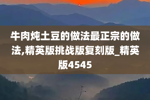 牛肉炖土豆的做法最正宗的做法,精英版挑战版复刻版_精英版4545