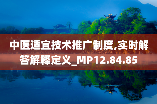 中医适宜技术推广制度,实时解答解释定义_MP12.84.85