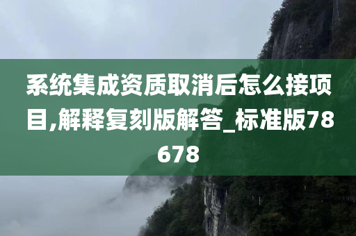 系统集成资质取消后怎么接项目,解释复刻版解答_标准版78678