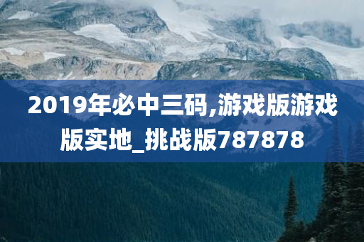 2019年必中三码,游戏版游戏版实地_挑战版787878