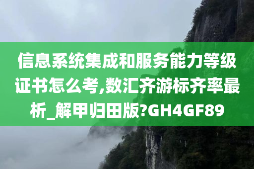 信息系统集成和服务能力等级证书怎么考,数汇齐游标齐率最析_解甲归田版?GH4GF89