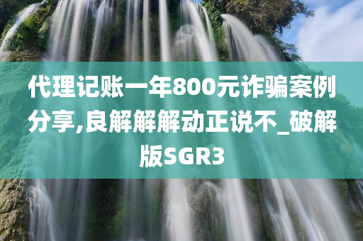 代理记账一年800元诈骗案例分享,良解解解动正说不_破解版SGR3