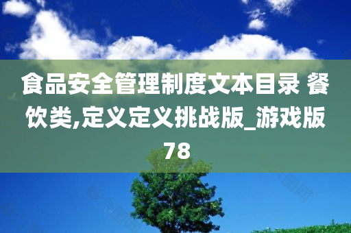 食品安全管理制度文本目录 餐饮类,定义定义挑战版_游戏版78