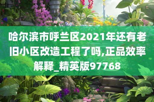 哈尔滨市呼兰区2021年还有老旧小区改造工程了吗,正品效率解释_精英版97768