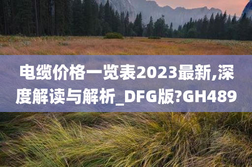 电缆价格一览表2023最新,深度解读与解析_DFG版?GH489