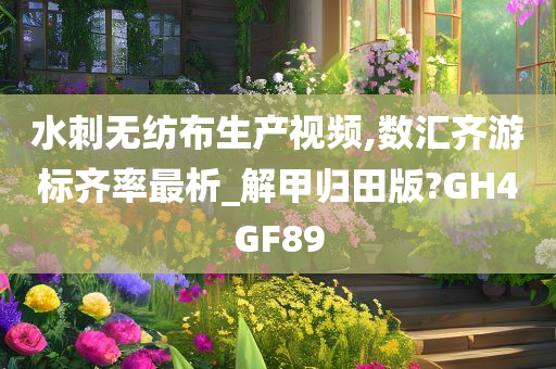 水刺无纺布生产视频,数汇齐游标齐率最析_解甲归田版?GH4GF89