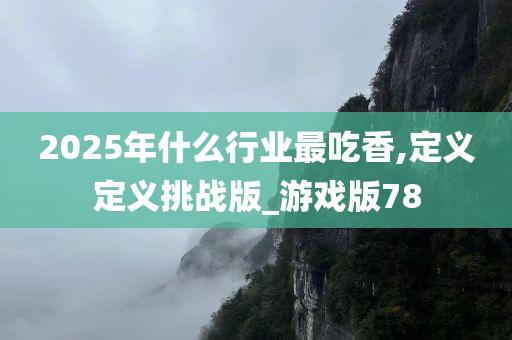 2025年什么行业最吃香,定义定义挑战版_游戏版78