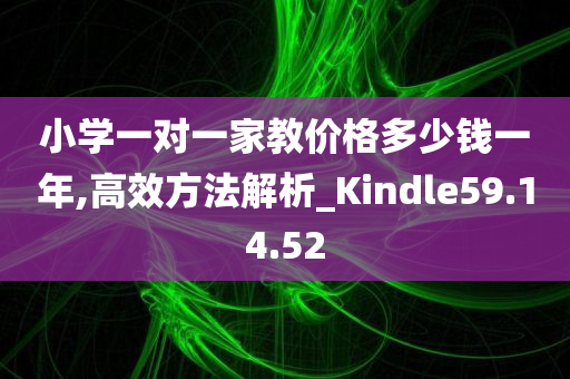 小学一对一家教价格多少钱一年,高效方法解析_Kindle59.14.52