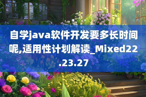 自学java软件开发要多长时间呢,适用性计划解读_Mixed22.23.27