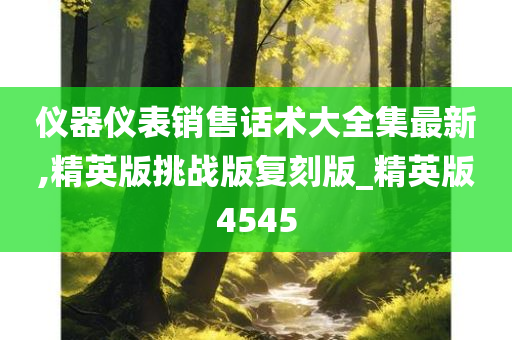 仪器仪表销售话术大全集最新,精英版挑战版复刻版_精英版4545