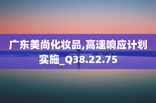 广东美尚化妆品,高速响应计划实施_Q38.22.75