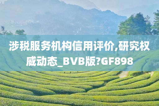 涉税服务机构信用评价,研究权威动态_BVB版?GF898