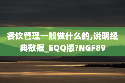 餐饮管理一般做什么的,说明经典数据_EQQ版?NGF89