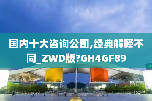 国内十大咨询公司,经典解释不同_ZWD版?GH4GF89