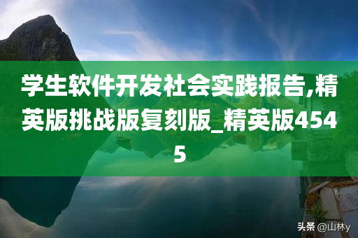 学生软件开发社会实践报告,精英版挑战版复刻版_精英版4545