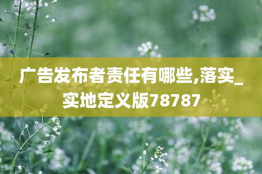 广告发布者责任有哪些,落实_实地定义版78787