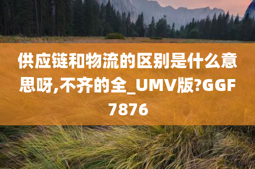 供应链和物流的区别是什么意思呀,不齐的全_UMV版?GGF7876