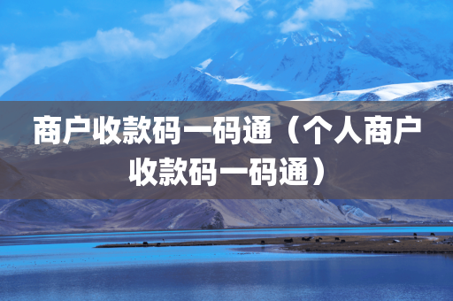 商户收款码一码通（个人商户收款码一码通）