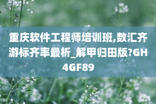 重庆软件工程师培训班,数汇齐游标齐率最析_解甲归田版?GH4GF89