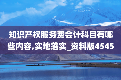 知识产权服务费会计科目有哪些内容,实地落实_资料版4545