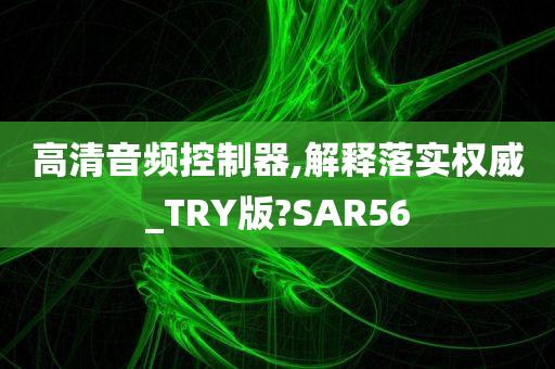 高清音频控制器,解释落实权威_TRY版?SAR56