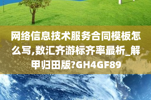 网络信息技术服务合同模板怎么写,数汇齐游标齐率最析_解甲归田版?GH4GF89