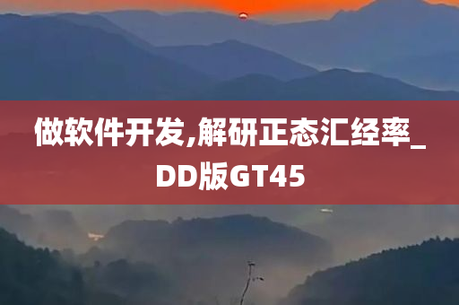 做软件开发,解研正态汇经率_DD版GT45