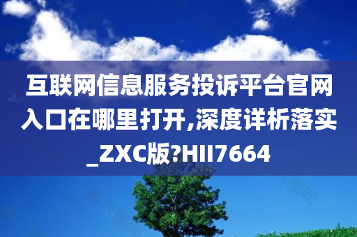 互联网信息服务投诉平台官网入口在哪里打开,深度详析落实_ZXC版?HII7664