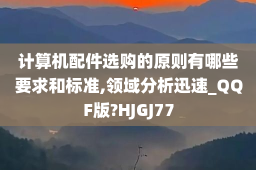 计算机配件选购的原则有哪些要求和标准,领域分析迅速_QQF版?HJGJ77