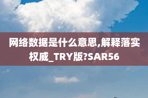 网络数据是什么意思,解释落实权威_TRY版?SAR56