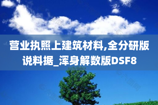 营业执照上建筑材料,全分研版说料据_浑身解数版DSF8