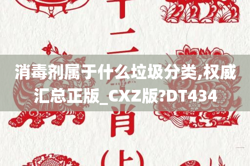 消毒剂属于什么垃圾分类,权威汇总正版_CXZ版?DT434