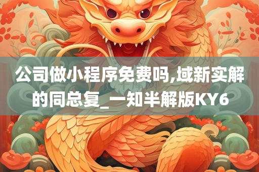 公司做小程序免费吗,域新实解的同总复_一知半解版KY6