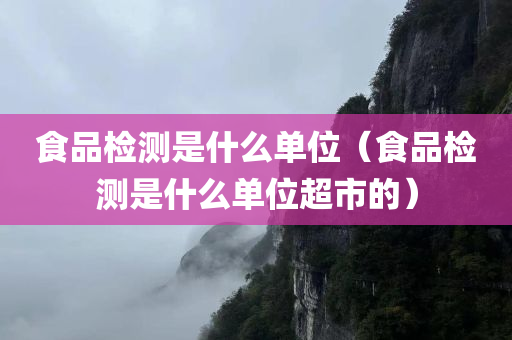 食品检测是什么单位（食品检测是什么单位超市的）