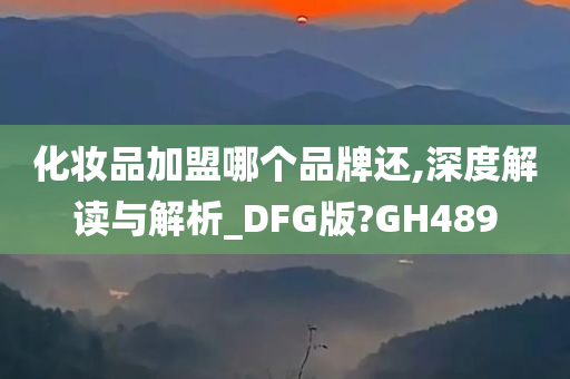 化妆品加盟哪个品牌还,深度解读与解析_DFG版?GH489