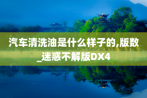 汽车清洗油是什么样子的,版数_迷惑不解版DX4