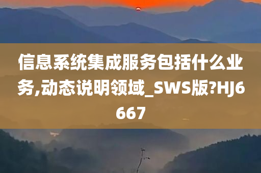 信息系统集成服务包括什么业务,动态说明领域_SWS版?HJ6667