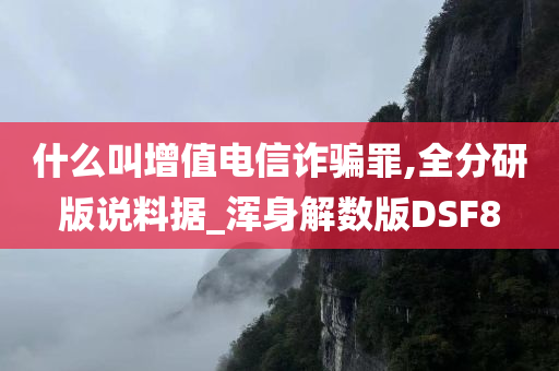 什么叫增值电信诈骗罪,全分研版说料据_浑身解数版DSF8