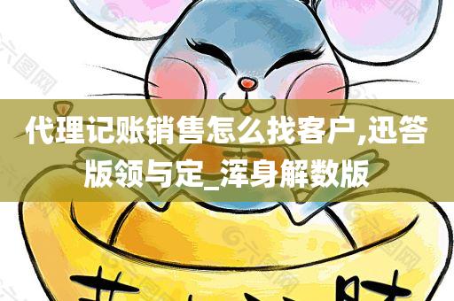 代理记账销售怎么找客户,迅答版领与定_浑身解数版