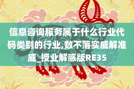 信息咨询服务属于什么行业代码类别的行业,数不落实威解准威_授业解惑版RE35